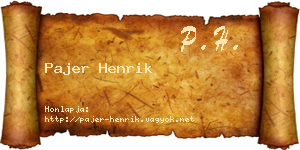 Pajer Henrik névjegykártya
